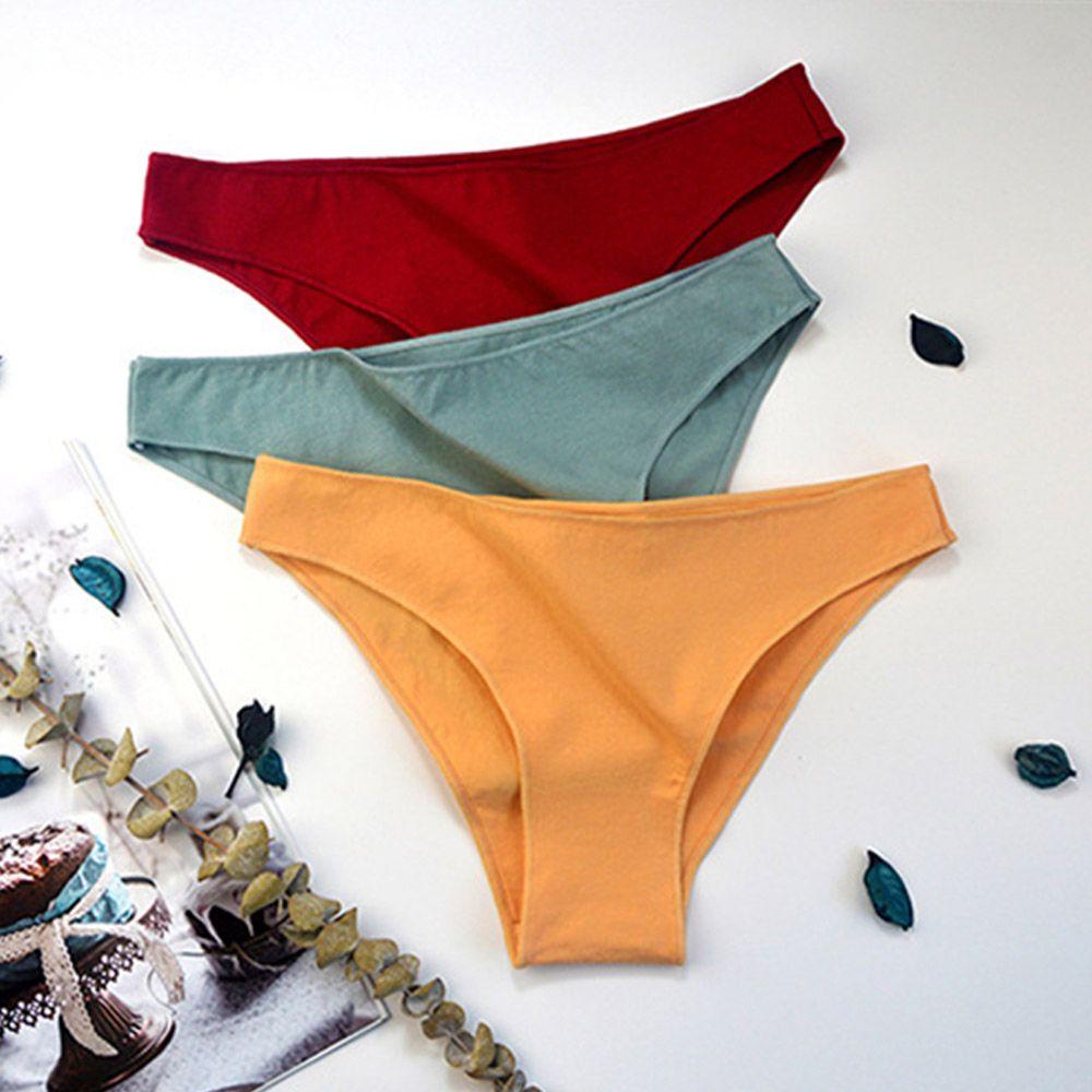 Quần Lót Cotton Lưng Thấp Thoáng Khí Màu Sắc Đơn Giản