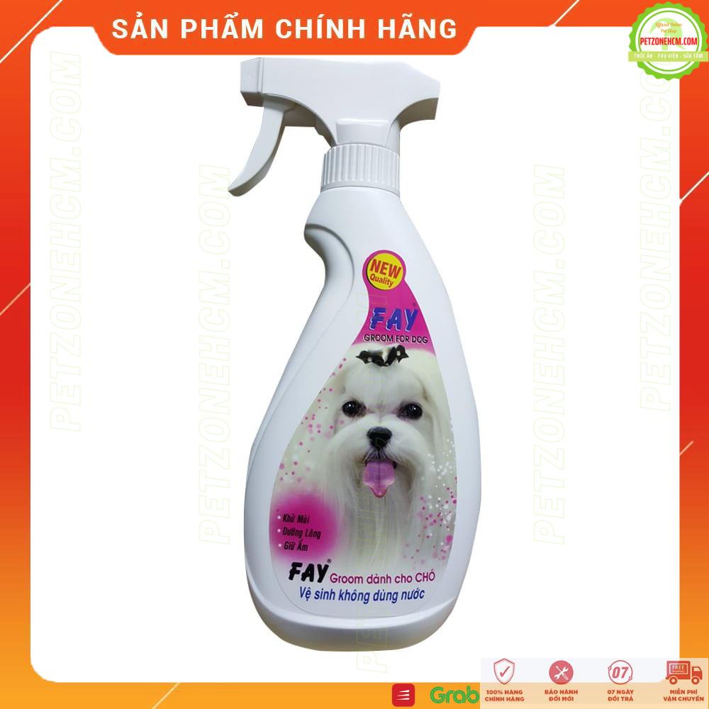 Xịt tắm khô cho chó Fay  FREESHIP Fay Groom For Dog 200ml/350ml khử mùi, làm đẹp da lông, vệ sinh không dùng nước