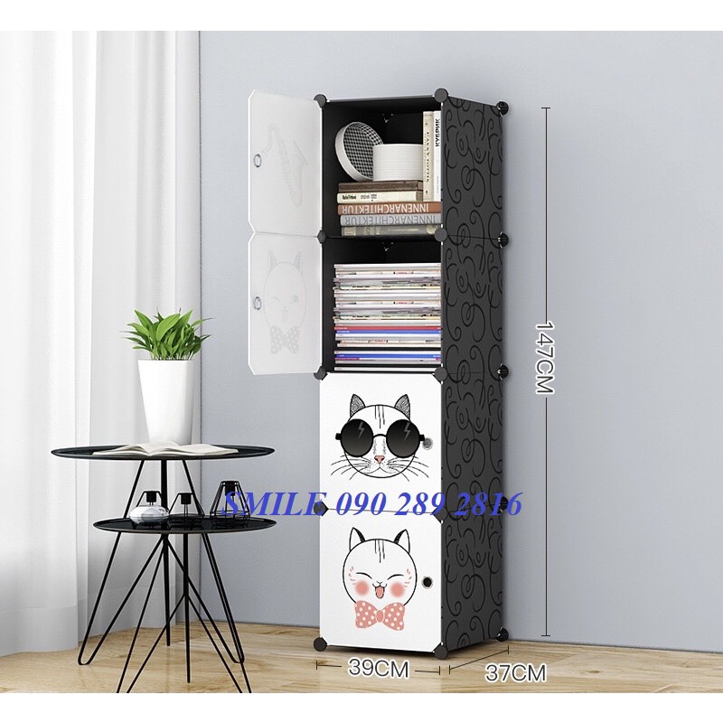 [TẶNG KÈM CHỐT] TỦ NHỰA LẮP GHÉP 4 Ô ĐỰNG QUẦN ÁO VÀ ĐỒ DÙNG CÁ NHÂN THÔNG MINH