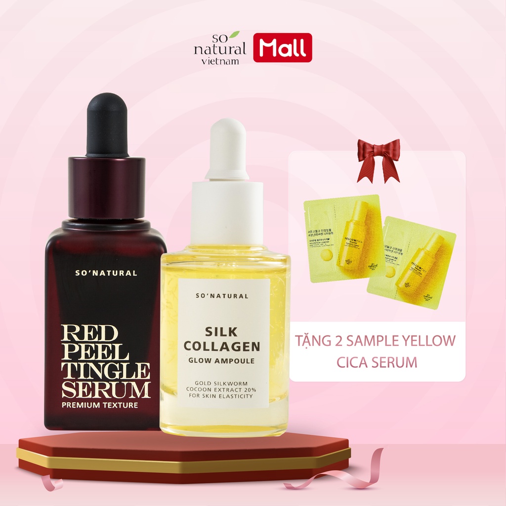 Combo Dưỡng Da Red Peel Premium Và Silk Collagen Ampoule Chính Hãng So Natural