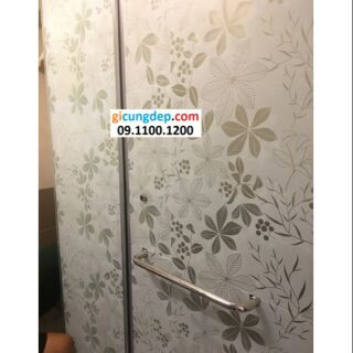 Decal dán kính/kiếng hoa lá trắng 300cm*45cm