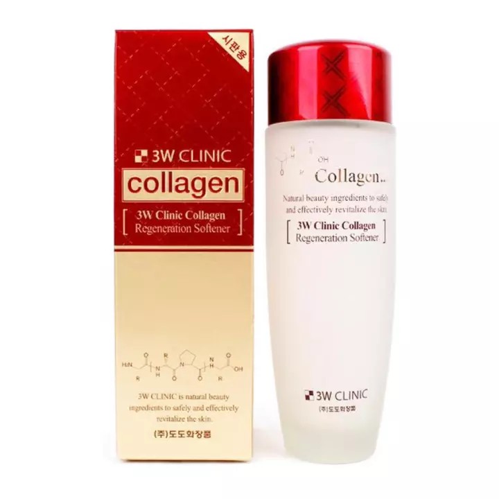 Nước Hoa Hồng Dưỡng Trắng Da Chống Lão Hóa 3W Clinic Collagen Regeneration Softener 150ml - Hàn Quốc Chính Hãng