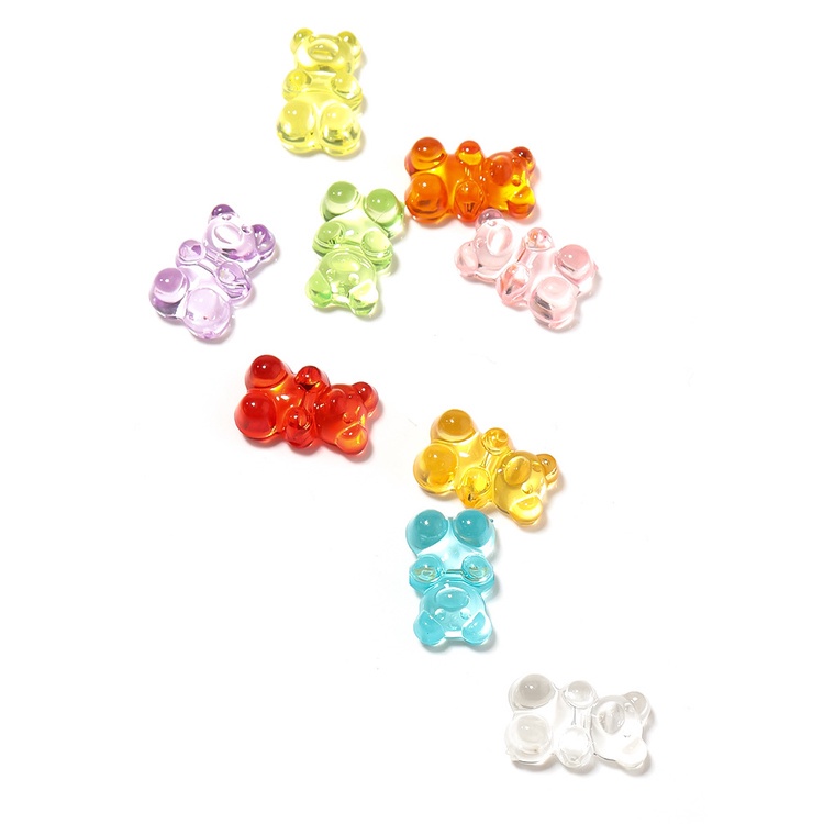 Bộ 50 phụ kiện làm trang sức hình gấu hoạt hình bằng acrylic trong suốt đáng yêu