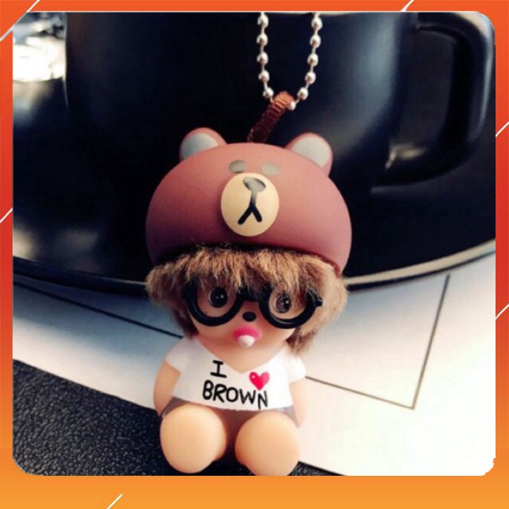 Móc khoá bé tóc xù mẫu cute