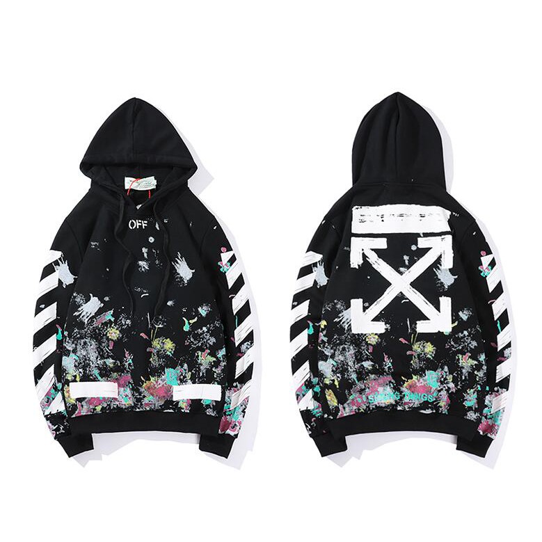 OFF-WHITE Áo Hoodie Off White In Chữ Thời Trang Cao Cấp