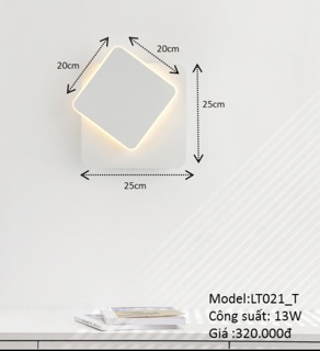 Đèn tường led vuông xoay 360 độ