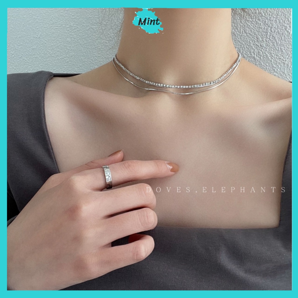 Vòng Cổ Choker ❤️FREESHIP❤️ Dây Chuyền Chuỗi Đính Đá Sáng Thanh Lịch Nhẹ Nhàng