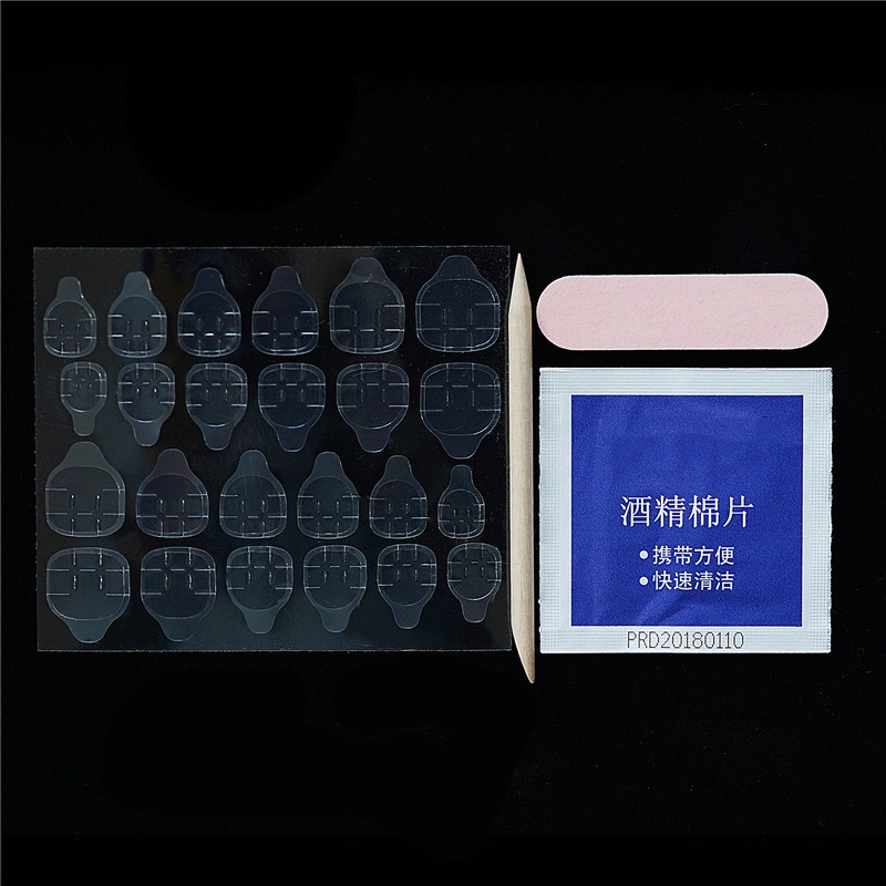 24 Móng tay giả dạng thạch đầu tròn tông màu da có thể tháo rời