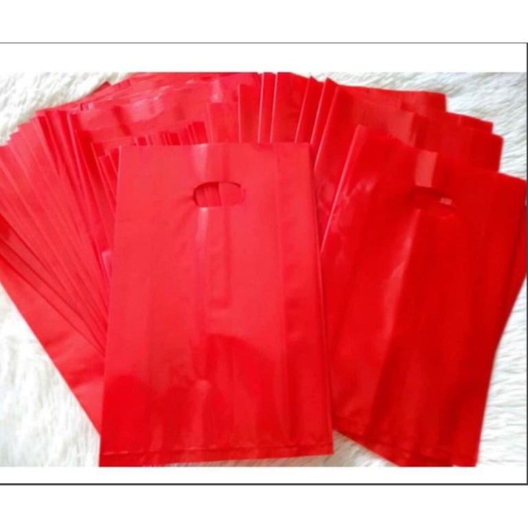 1 Kg túi bóng vuông PE đỏ dùng đựng quà, đóng gói hàng online đủ kích thước