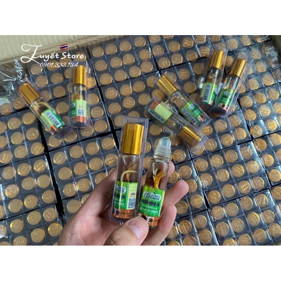 [Chính hãng Thái] Dầu Lăn Nhân Sâm Thái Lan - Green Herb Oil 8ml