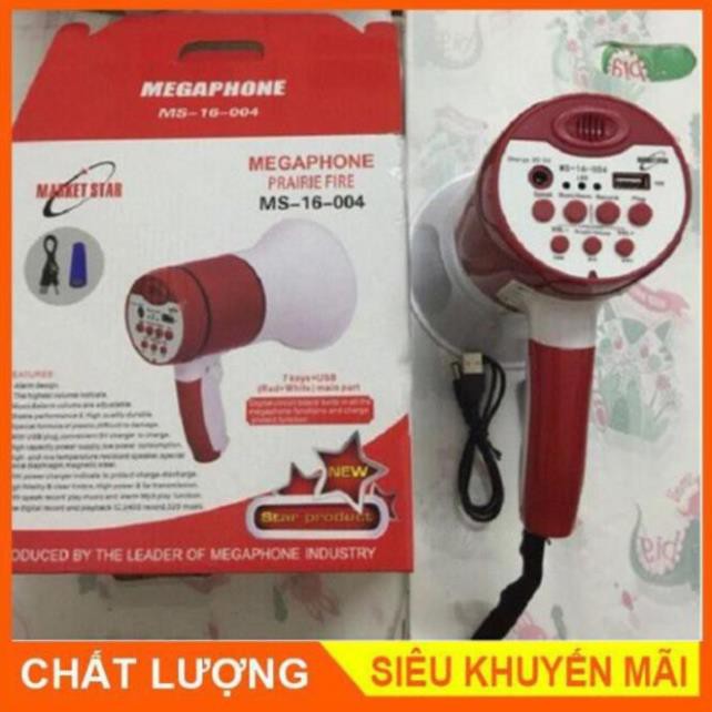 Loa Phóng Thanh Pin Sạc Cầm Tay  Megaphone MS16-003 Có Khe Cắn USB, Ghi Âm Phát Lại