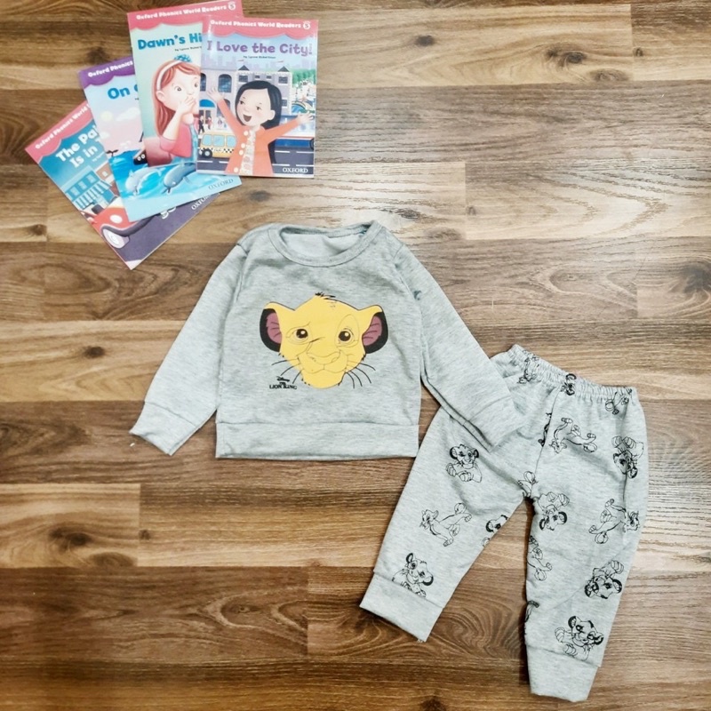 Bộ quần áo trẻ em - Đồ bộ dài tay cho bé sư tử K050