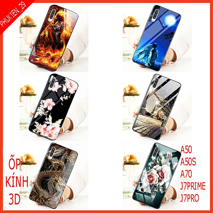 ỐP lưng kính 3D SAMSUNG A6 2018, A50,A70,J7 PRIME,J7PRO ỐP lưng kính 3D thế hệ mới Edu
