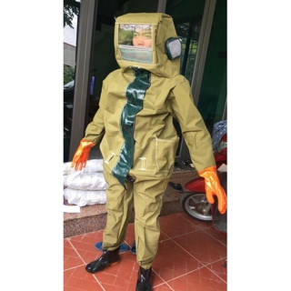 Bộ quần áo bắt ong rừng, ong vò vẽ bằng vải bò Trung Quốc