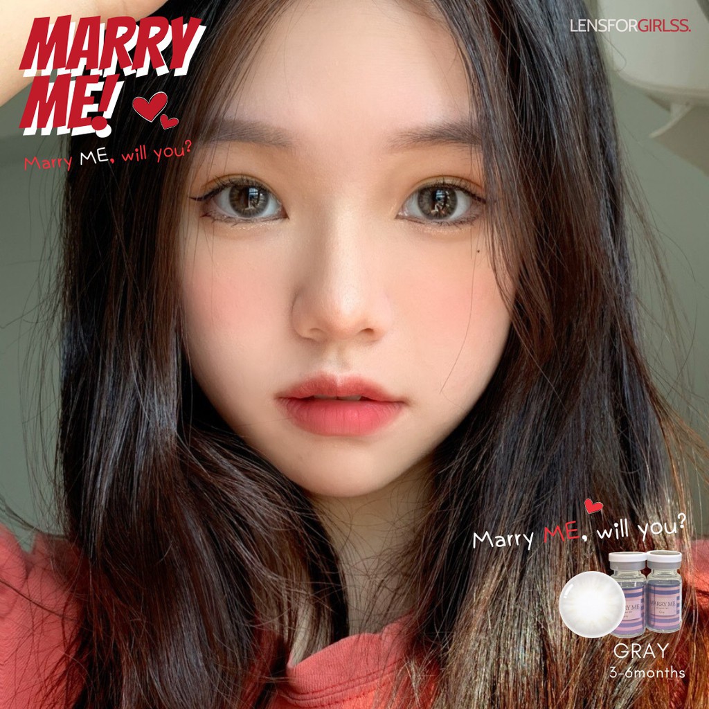 kính áp tròng cận <Có sẵn> Kính áp tròng MARRY ME GRAY của Olens (Hsd 3-6 tháng)