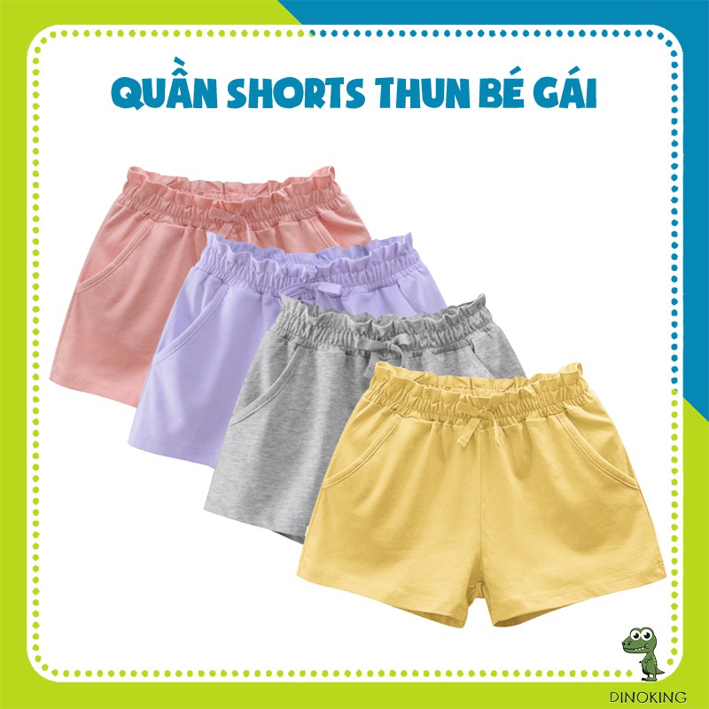 Quần đùi bé gái DINOKING Quần short trẻ em mùa hè chất thun cotton cho bé 2-8 tuổi QS04