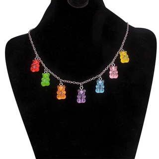 CHARMS vòng cổ Mặt Gấu Nhựa Trong Suốt