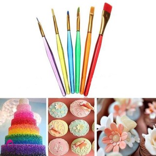 Bộ 6 cọ nhiều màu sắc dùng vẽ trang trí bánh kẹo