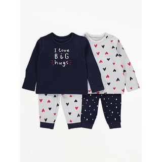 Set 2 bộ pyjamas i love big hugs george uk