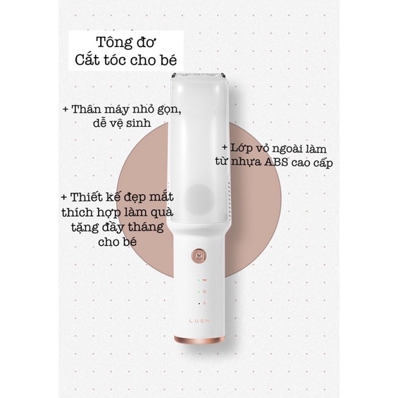 [FREE SHIP] Tông Đơ Tăng đơ Cắt Tóc Hút Tóc Cho Bé Sơ Sinh Không ồn chất liệu cao cấp