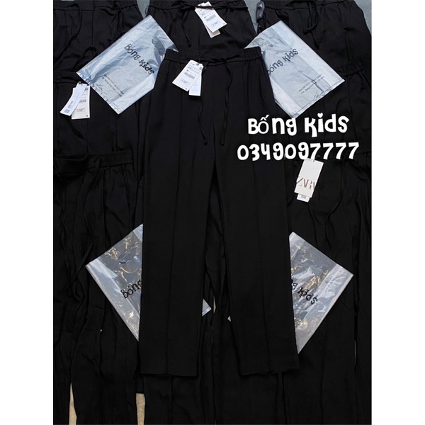 Quần Vải Nữ Li Giữa Lưng Chun Đen ZR