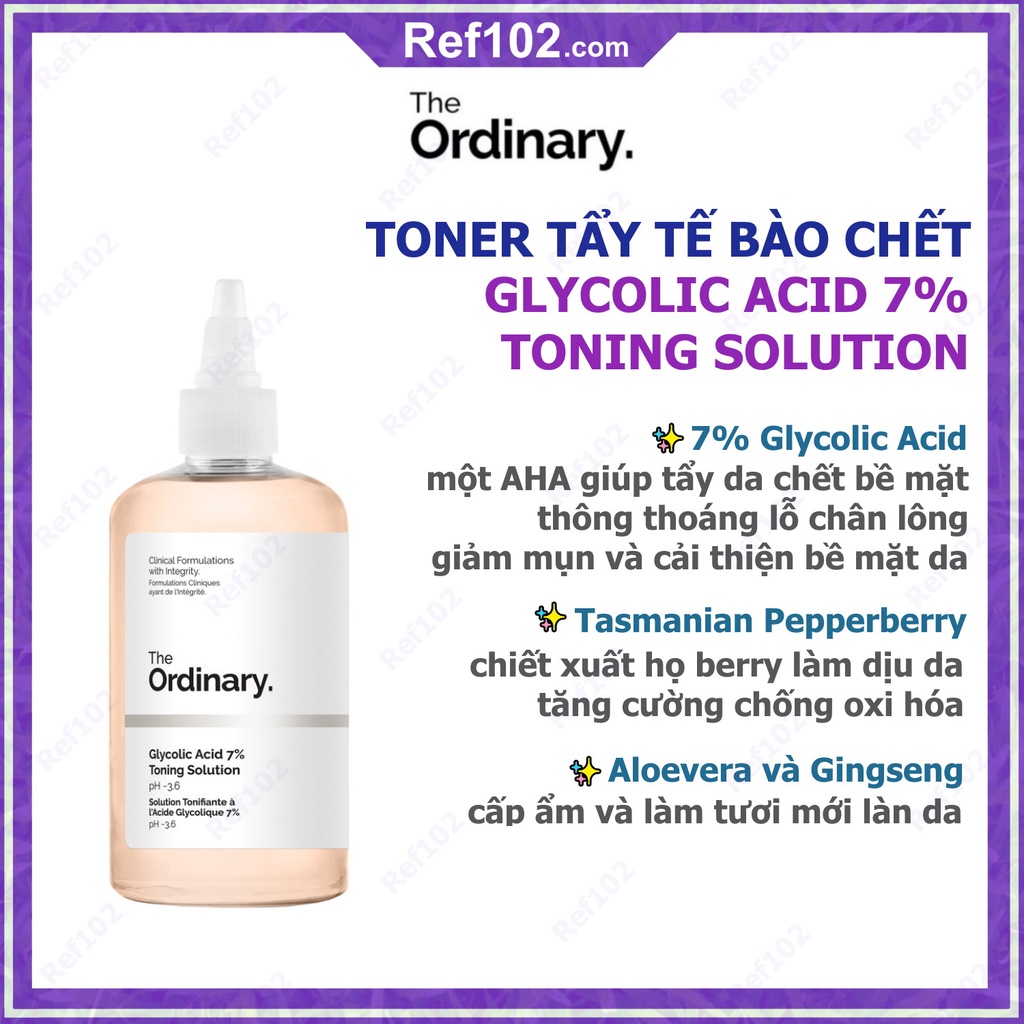 Toner tẩy da chết The Ordinary Glycolic Acid 7% Toning Solution 240ml