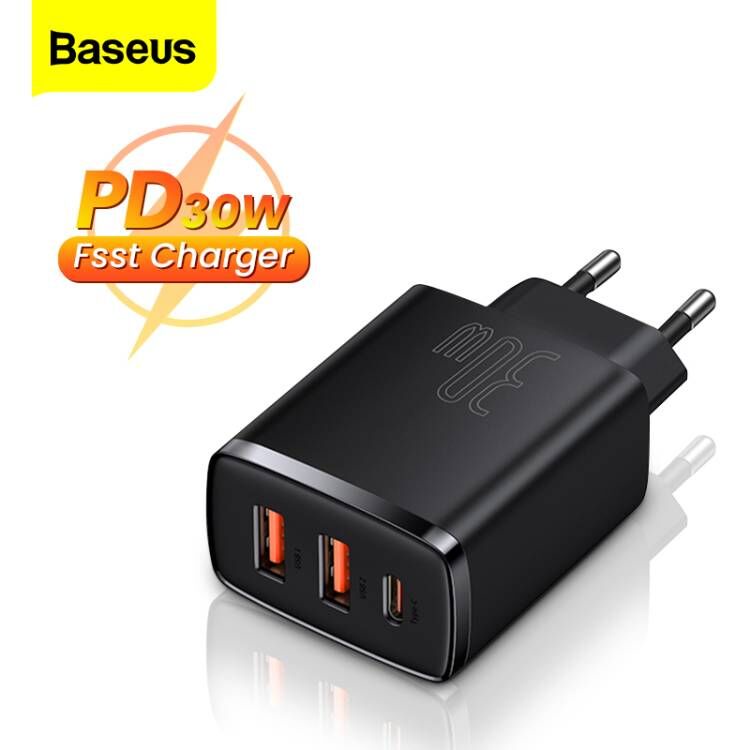 Đầu sạc nhanh Baseus 20W/ 30W cổng USB PD phích cắm US cho iPhone 12 Pro Max 11