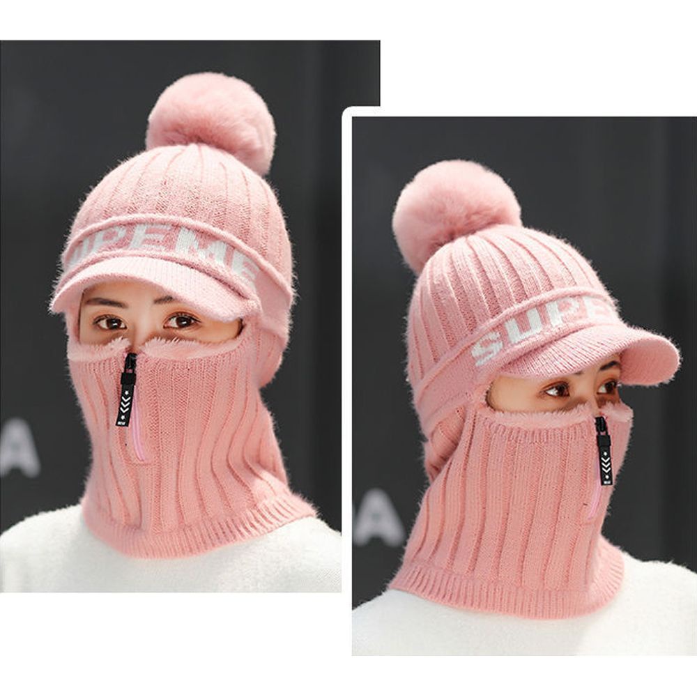 Bộ nón len kèm khăn choàng cổ giữ ấm chống gió thời trang mùa đông dành cho nữ