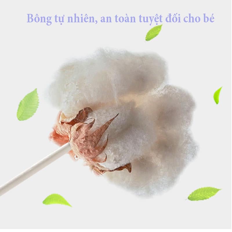 Tăm bông cho bé sơ sinh Misuta hộp 400 que, 200 que, tăm bông trẻ em cao cấp