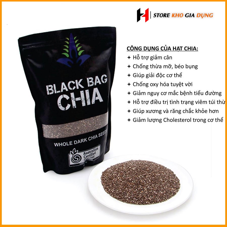 Túi 500g Hạt Chia Đen Cao Cấp