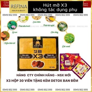 GIẢM CÂN SLIM X3 ( Tặng kèm Detox ban đêm) giảm cân hiệu quả gấp 3 lần