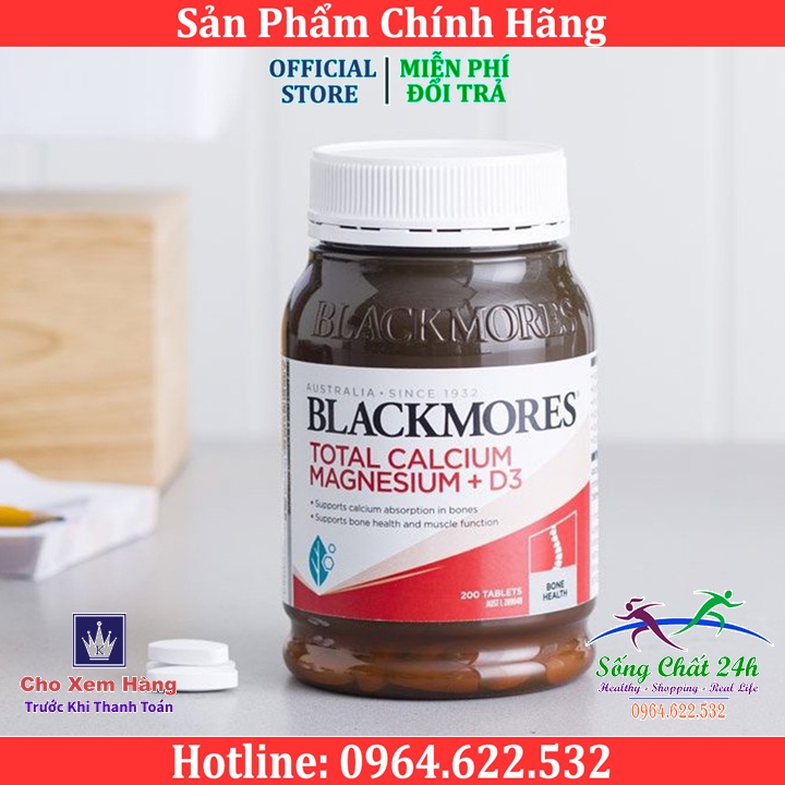 Viên Uống Bổ Sung Canxi, Magie, Vitamin D3 - Blackmores Total Calcium Magnesium + Vitamin D3 Của Úc (60-125-200 Viên)