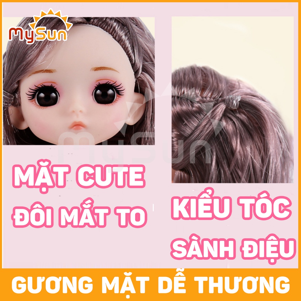 Bộ đồ chơi búp bê CAO CẤP thay đồ mini xinh xắn 16cm 12 khớp cho bé gái MySun