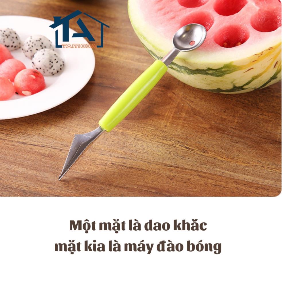 Dao tỉa 2 đầu inox nạo tạo hình trái cây củ quả thẩm m