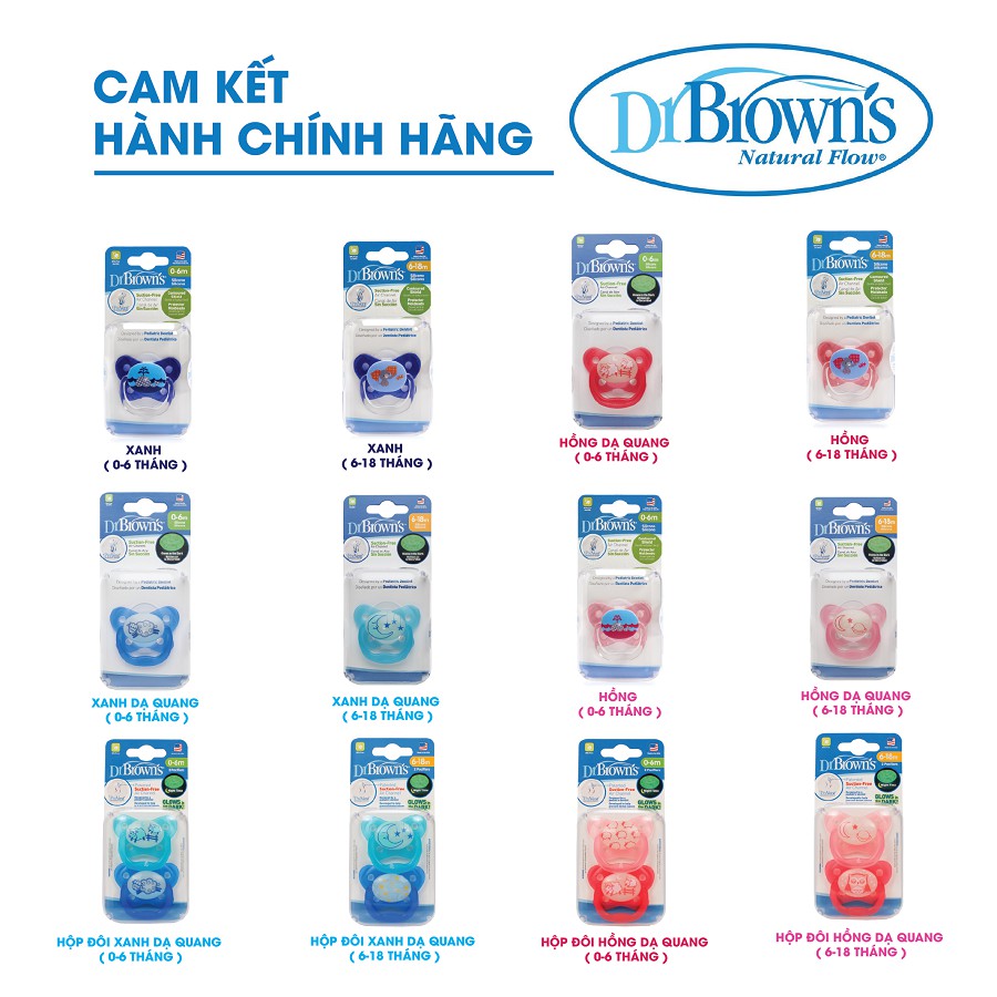 Núm ti giả chỉnh nha Dr.Brown's cho bé không chứa BPA Shop Bố Soup