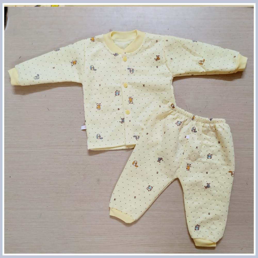 Bộ quần áo bông thu đông 3 lớp dày dặn, giữ ấm cho bé ( 3-15kg) - Bộ xốp cho bé