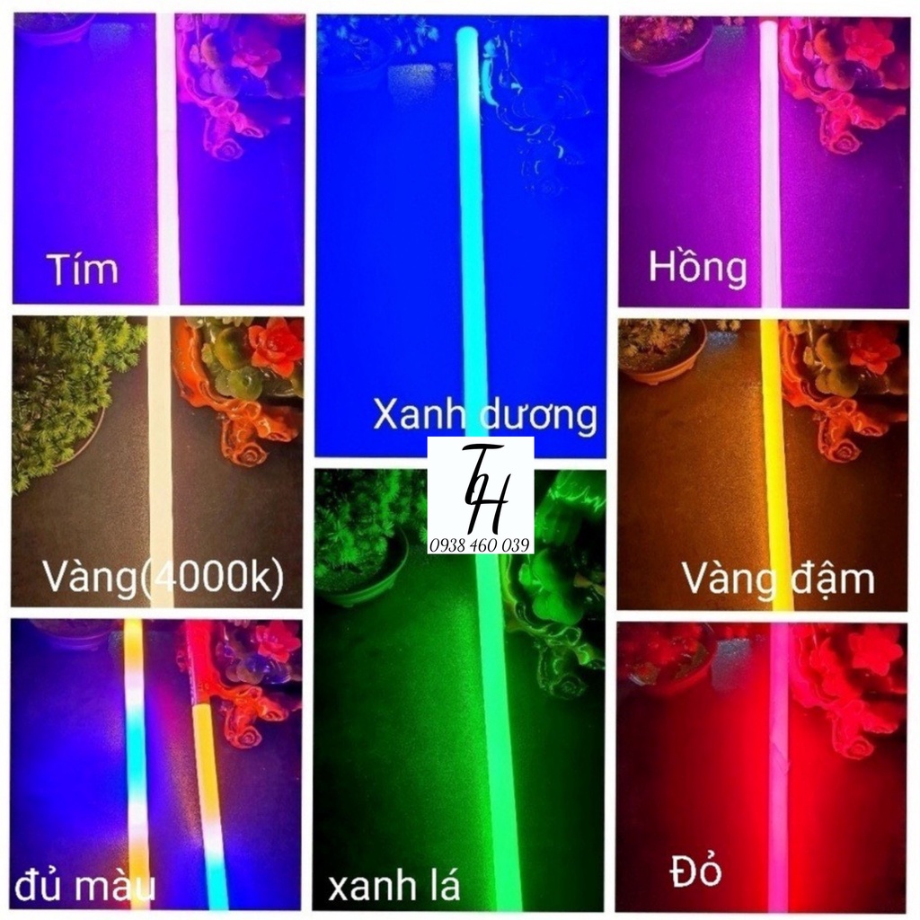 Bóng đèn TIKTOK T8 nhựa 0M6 1M2 đủ các màu giá rẻ