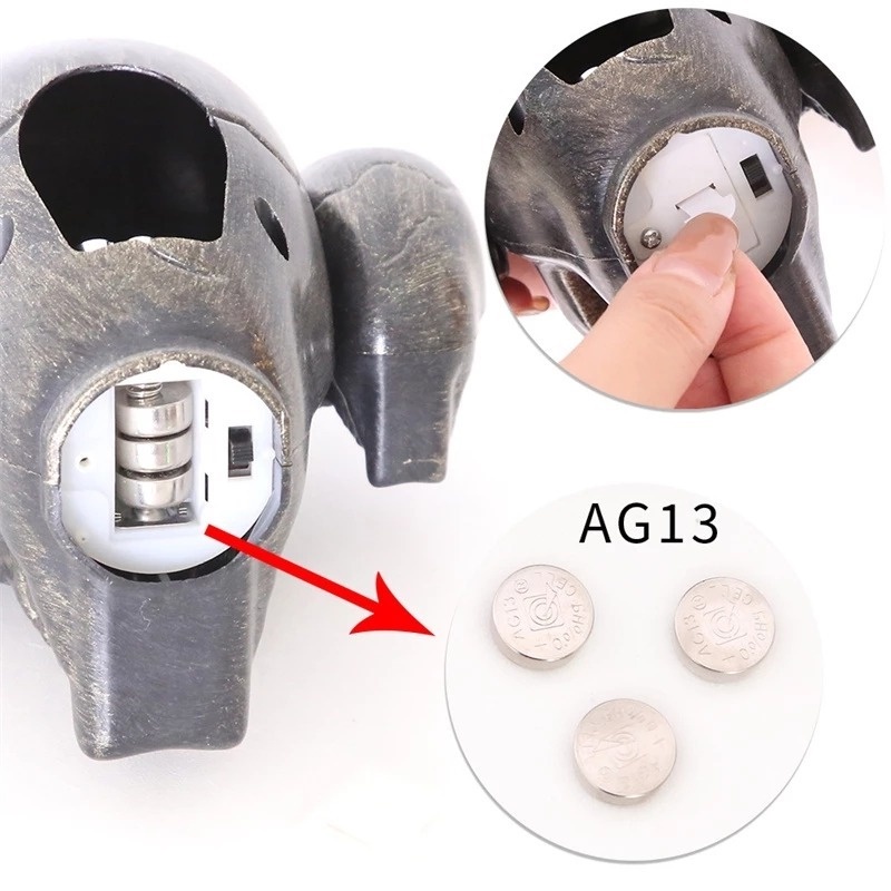 (Meteorite) 1 Đèn LED Hình Đầu Lâu Trang Trí Ngôi Nhà Kinh Dị Với Pin / Đèn LED Màu Sắc Xanh Lá