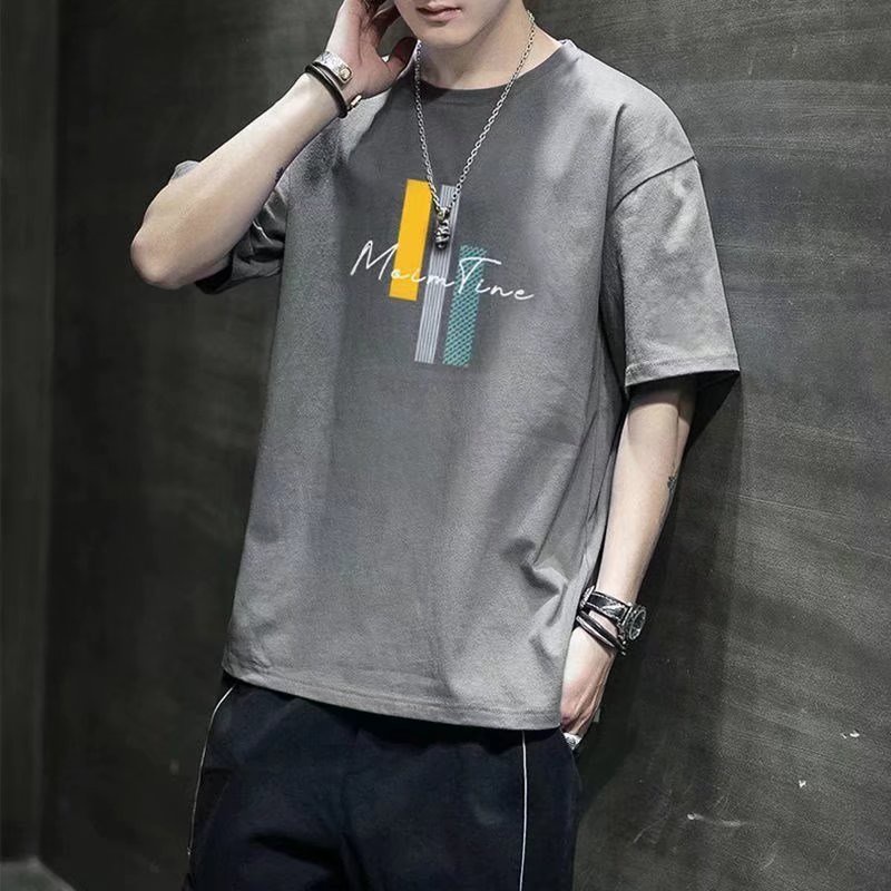 Áo Thun Tay Ngắn Cổ Tròn Dáng Rộng Thời Trang Mùa Hè Phong Cách Hàn Quốc Mới Có Size M-3XL Cho Nam