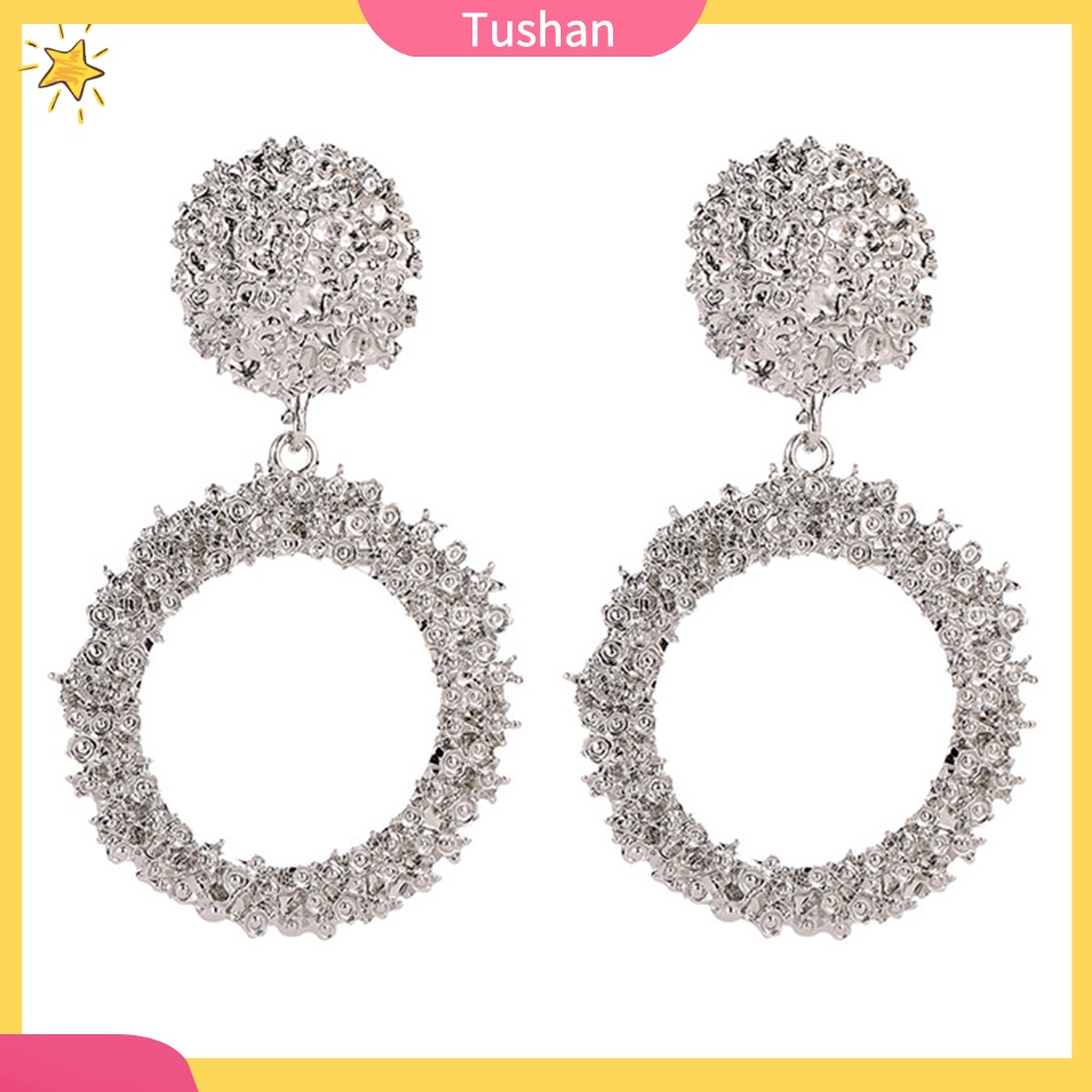 Khuyên Tai Dáng Dài Hình Tròn Rỗng Thời Trang Cho Nữ