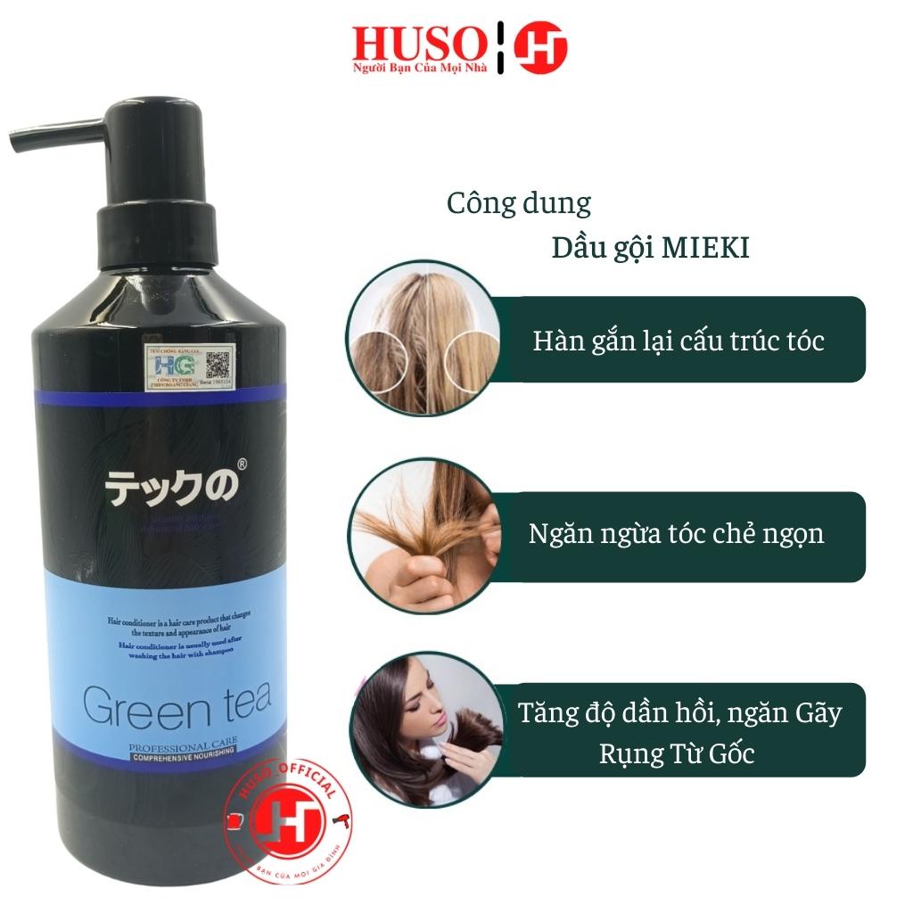 Dầu gội xả trà xanh meiki kiềm dầu cho da đầu và cân bằng độ ẩm phục hồi hư tổn cho mái tóc,HUSO
