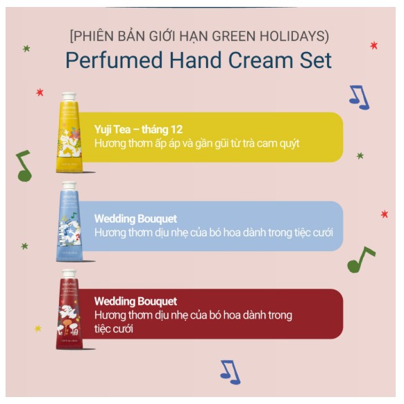 Bộ sản phẩm dưỡng da tay [innisfree] Green Holidays Perfumed Hand Cream Set