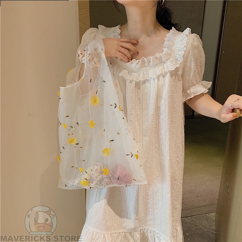 Đồ ngủ Tay Ngắn Phối Ren Phong Cách Hàn Quốc Thời Trang Cho Nữ