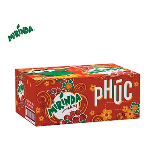 Thùng 24 Lon Mirinda Xá Xị  330ml - Mẫu xuân 2022