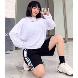 [EVACICI] Quần Đùi 3 Sọc Unisex Nam Nữ Mặc Được, quần ngố vải cotton