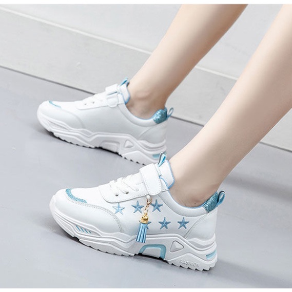 Giày thể thao da thời trang xuân thu cho bé gái 8 9 10 15 tuổi