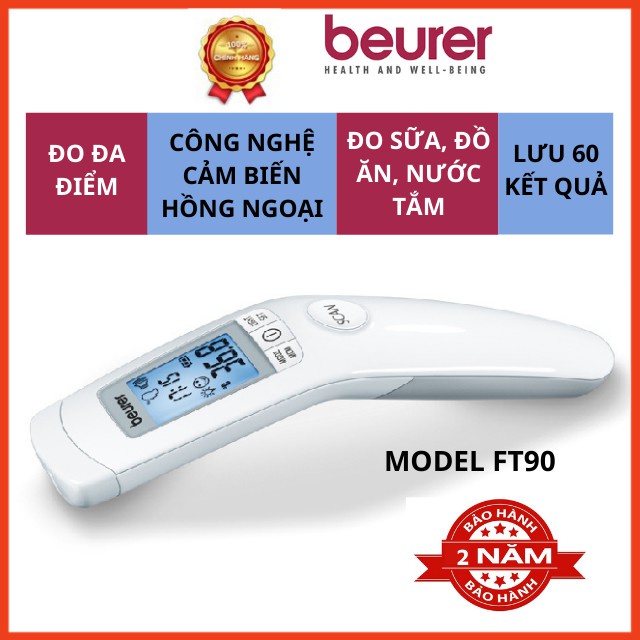 Nhiệt Kế Điện Tử Hồng Ngoại Beurer FT90, Máy Đo Thân Nhiệt, Đo Nhiệt Độ, Đo Đa Điểm, Đo Nhanh Chính Xác