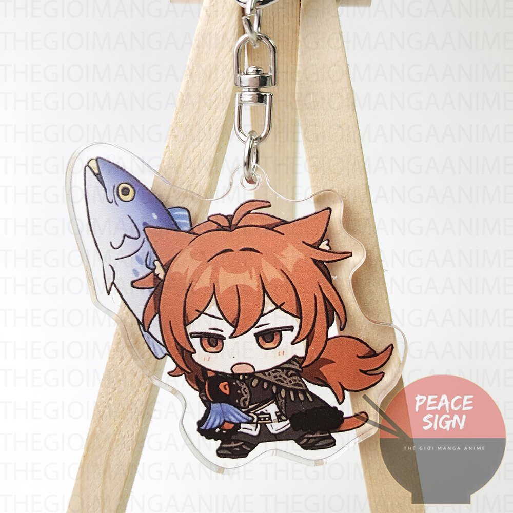 ( Mica trong acrylic ) Móc khóa xinh xắn Genshin Impact ver CÁ anime chibi
