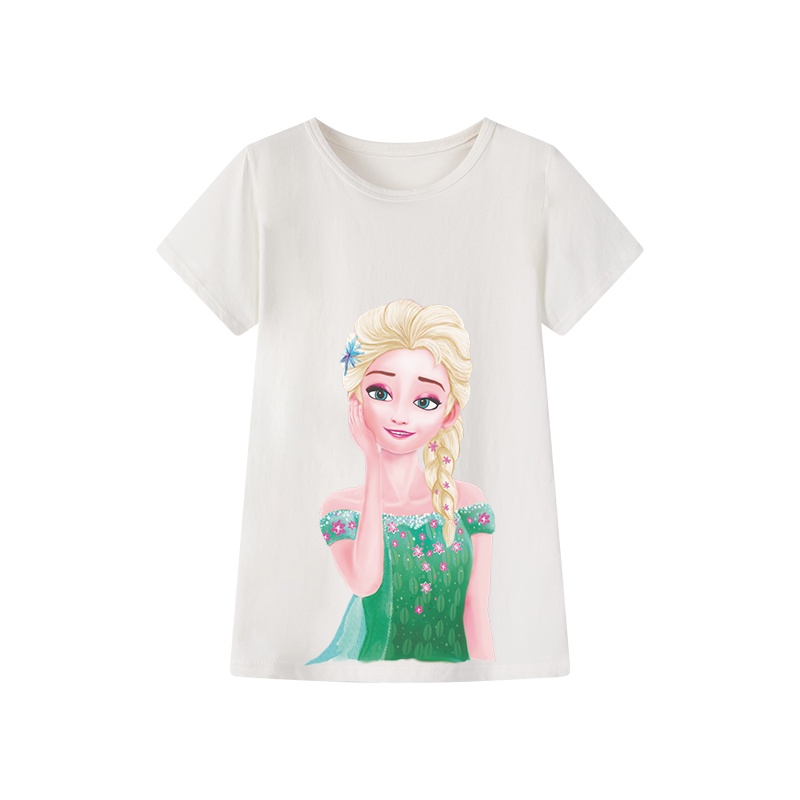 Đầm Thun Cotton In Hoạ Tiết Hoạt Hình Frozen Dành Cho Bé Gái
