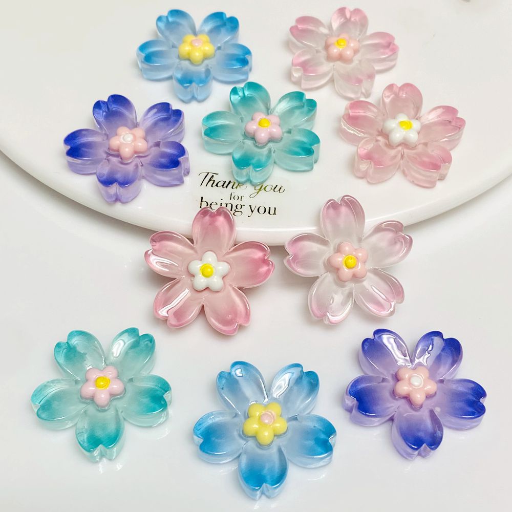 Set 10 Phụ Kiện Trang Trí Tóc/Điện Thoại Hình Hoa Anh Đào Xinh Xắn